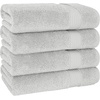 image:imageCotton Paradise 4 Piece Turkish Bath Towels for Bathroom 100 Cotton Extra Large Soft Plush Towels Bathroom Set Aqua BlueSilver Grey
