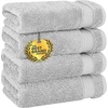 image:imageCotton Paradise 4 Piece Turkish Bath Towels for Bathroom 100 Cotton Extra Large Soft Plush Towels Bathroom Set Aqua BlueSilver Grey