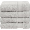image:imageCotton Paradise 4 Piece Turkish Bath Towels for Bathroom 100 Cotton Extra Large Soft Plush Towels Bathroom Set Aqua BlueSilver Grey