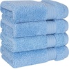 image:imageCotton Paradise 4 Piece Turkish Bath Towels for Bathroom 100 Cotton Extra Large Soft Plush Towels Bathroom Set Aqua BlueSky Blue
