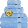 image:imageCotton Paradise 4 Piece Turkish Bath Towels for Bathroom 100 Cotton Extra Large Soft Plush Towels Bathroom Set Aqua BlueSky Blue
