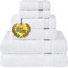 image:imageCotton Paradise 4 Piece Turkish Bath Towels for Bathroom 100 Cotton Extra Large Soft Plush Towels Bathroom Set Aqua BlueSnow White