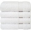 image:imageCotton Paradise 4 Piece Turkish Bath Towels for Bathroom 100 Cotton Extra Large Soft Plush Towels Bathroom Set Aqua BlueSnow White