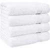 image:imageCotton Paradise 4 Piece Turkish Bath Towels for Bathroom 100 Cotton Extra Large Soft Plush Towels Bathroom Set Aqua BlueSnow White