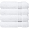 image:imageCotton Paradise 4 Piece Turkish Bath Towels for Bathroom 100 Cotton Extra Large Soft Plush Towels Bathroom Set Aqua BlueSnow White