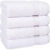 image:imageCotton Paradise 4 Piece Turkish Bath Towels for Bathroom 100 Cotton Extra Large Soft Plush Towels Bathroom Set Aqua BlueSnow White