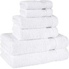 image:imageCotton Paradise 4 Piece Turkish Bath Towels for Bathroom 100 Cotton Extra Large Soft Plush Towels Bathroom Set Aqua BlueSnow White