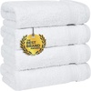 image:imageCotton Paradise 4 Piece Turkish Bath Towels for Bathroom 100 Cotton Extra Large Soft Plush Towels Bathroom Set Aqua BlueSnow White