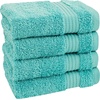 image:imageCotton Paradise 4 Piece Turkish Bath Towels for Bathroom 100 Cotton Extra Large Soft Plush Towels Bathroom Set Aqua BlueTurquoise