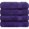 image:imageCotton Paradise 4 Piece Turkish Bath Towels for Bathroom 100 Cotton Extra Large Soft Plush Towels Bathroom Set Aqua BlueViolet Purple