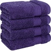 image:imageCotton Paradise 4 Piece Turkish Bath Towels for Bathroom 100 Cotton Extra Large Soft Plush Towels Bathroom Set Aqua BlueViolet Purple