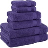 image:imageCotton Paradise 4 Piece Turkish Bath Towels for Bathroom 100 Cotton Extra Large Soft Plush Towels Bathroom Set Aqua BlueViolet Purple