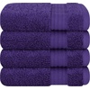 image:imageCotton Paradise 4 Piece Turkish Bath Towels for Bathroom 100 Cotton Extra Large Soft Plush Towels Bathroom Set Aqua BlueViolet Purple