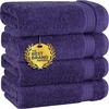 image:imageCotton Paradise 4 Piece Turkish Bath Towels for Bathroom 100 Cotton Extra Large Soft Plush Towels Bathroom Set Aqua BlueViolet Purple