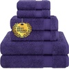 image:imageCotton Paradise 4 Piece Turkish Bath Towels for Bathroom 100 Cotton Extra Large Soft Plush Towels Bathroom Set Aqua BlueViolet Purple