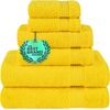 image:imageCotton Paradise 4 Piece Turkish Bath Towels for Bathroom 100 Cotton Extra Large Soft Plush Towels Bathroom Set Aqua BlueYellow