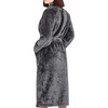 image:imageCotton Paradise Mens and Womens Robe Warm Fleece Unisex Bathrobes Plush Couple RobesAntrasit Grey