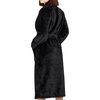 image:imageCotton Paradise Mens and Womens Robe Warm Fleece Unisex Bathrobes Plush Couple RobesCoal Black