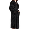 image:imageCotton Paradise Mens and Womens Robe Warm Fleece Unisex Bathrobes Plush Couple RobesCoal Black