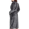 image:imageCotton Paradise Mens and Womens Robe Warm Fleece Unisex Bathrobes Plush Couple RobesDark Gray