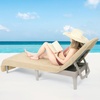 image:imageCotton Paradise 2 Piece Lounge Chair Towels with Pocket 32  86 inches Pool Chair Towels Soft and Absorbent Chaise Lounge Towels for Pool Light Gray 2 PieceBeige