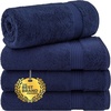 image:imageCotton Paradise 4 Piece Turkish Bath Towels for Bathroom 100 Cotton Extra Large Soft Plush Towels Bathroom Set Aqua BlueNavy Blue