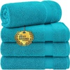 image:imageCotton Paradise 4 Piece Turkish Bath Towels for Bathroom 100 Cotton Extra Large Soft Plush Towels Bathroom Set Aqua BlueOcean Aqua