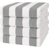 image:imageCotton Paradise Cabana Stripe Beach Towels 4 Packed 30x60 inches Extra Large Pool Towels Soft Absorbent Quick Dry YellowLight Gray