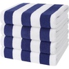 image:imageCotton Paradise Cabana Stripe Beach Towels 4 Packed 30x60 inches Extra Large Pool Towels Soft Absorbent Quick Dry YellowNavy Blue