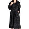 image:imageCotton Paradise Mens and Womens Robe Warm Fleece Unisex Bathrobes Plush Couple RobesCoal Black