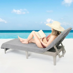 image:imageCotton Paradise 2 Piece Lounge Chair Towels with Pocket 32  86 inches Pool Chair Towels Soft and Absorbent Chaise Lounge Towels for Pool Light Gray 2 PieceLight Gray