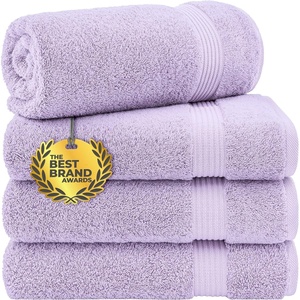 image:imageCotton Paradise 4 Piece Turkish Bath Towels for Bathroom 100 Cotton Extra Large Soft Plush Towels Bathroom Set Aqua BlueLilac