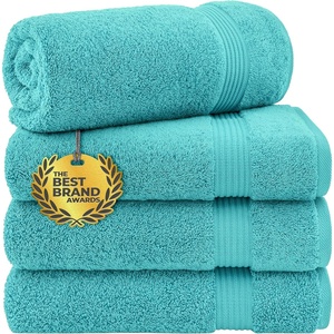 image:imageCotton Paradise 4 Piece Turkish Bath Towels for Bathroom 100 Cotton Extra Large Soft Plush Towels Bathroom Set Aqua BlueTurquoise
