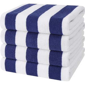 image:imageCotton Paradise Cabana Stripe Beach Towels 4 Packed 30x60 inches Extra Large Pool Towels Soft Absorbent Quick Dry YellowNavy Blue