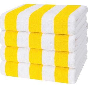 image:imageCotton Paradise Cabana Stripe Beach Towels 4 Packed 30x60 inches Extra Large Pool Towels Soft Absorbent Quick Dry YellowYellow