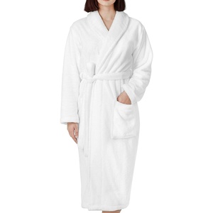 image:imageCotton Paradise Mens and Womens Robe Warm Fleece Unisex Bathrobes Plush Couple RobesCotton White