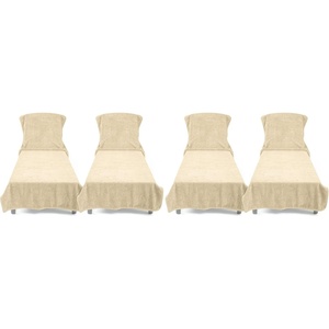 image:imageCotton Paradise 2 Piece Lounge Chair Towels with Pocket 32  86 inches Pool Chair Towels Soft and Absorbent Chaise Lounge Towels for Pool Beige 2 Piece Pack of 2